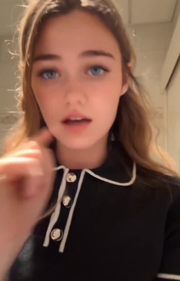 Blue-Eyed Beauty in Black Lingerie Masturbates in Public Restroom