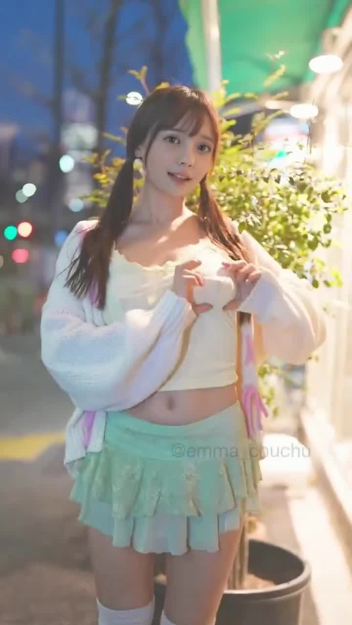 Adorable Street Heart: Squeezing Tits in Tiny Skirt